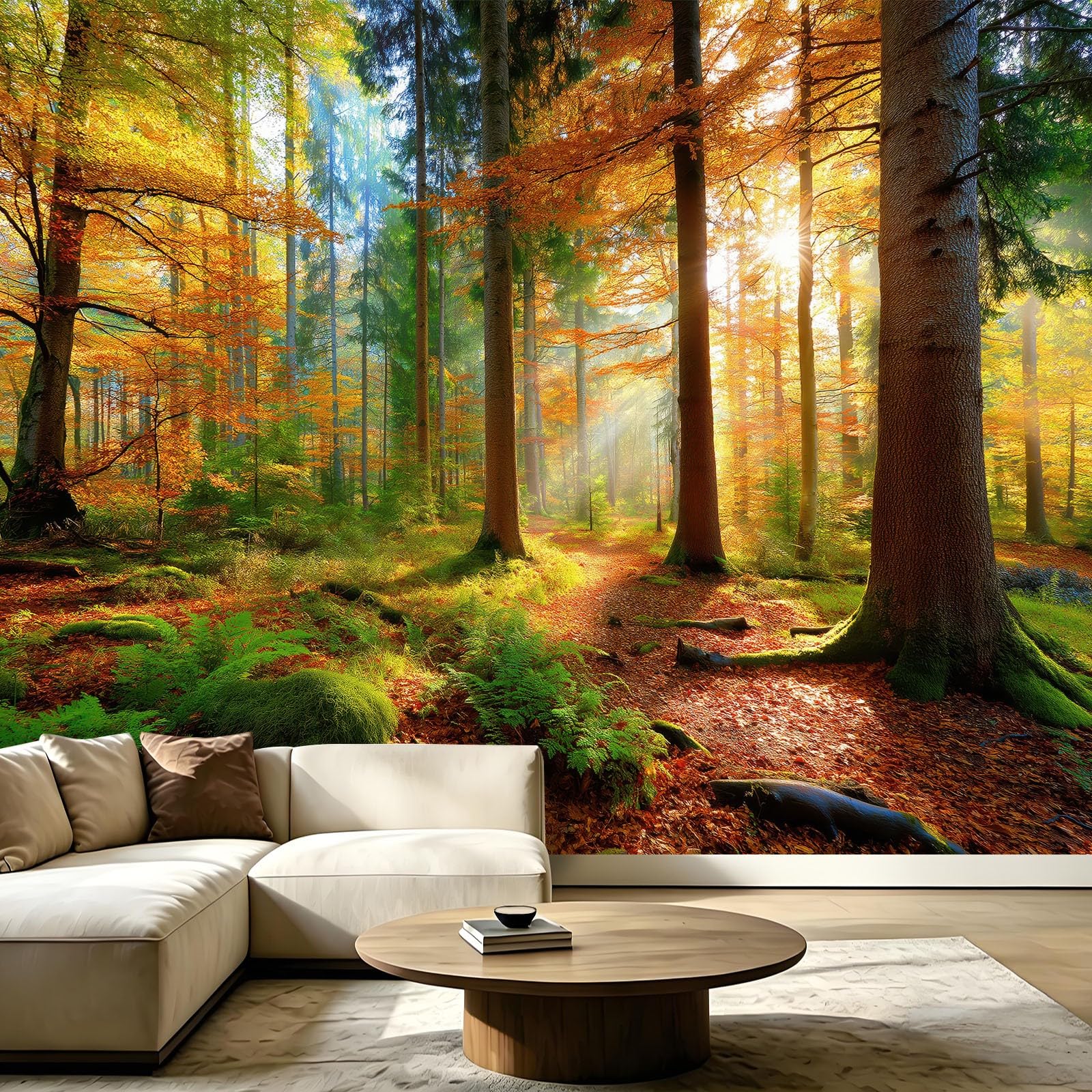 WTD - Papel pintado fotográfico (fieltro, 300 x 210 cm), diseño de bosque