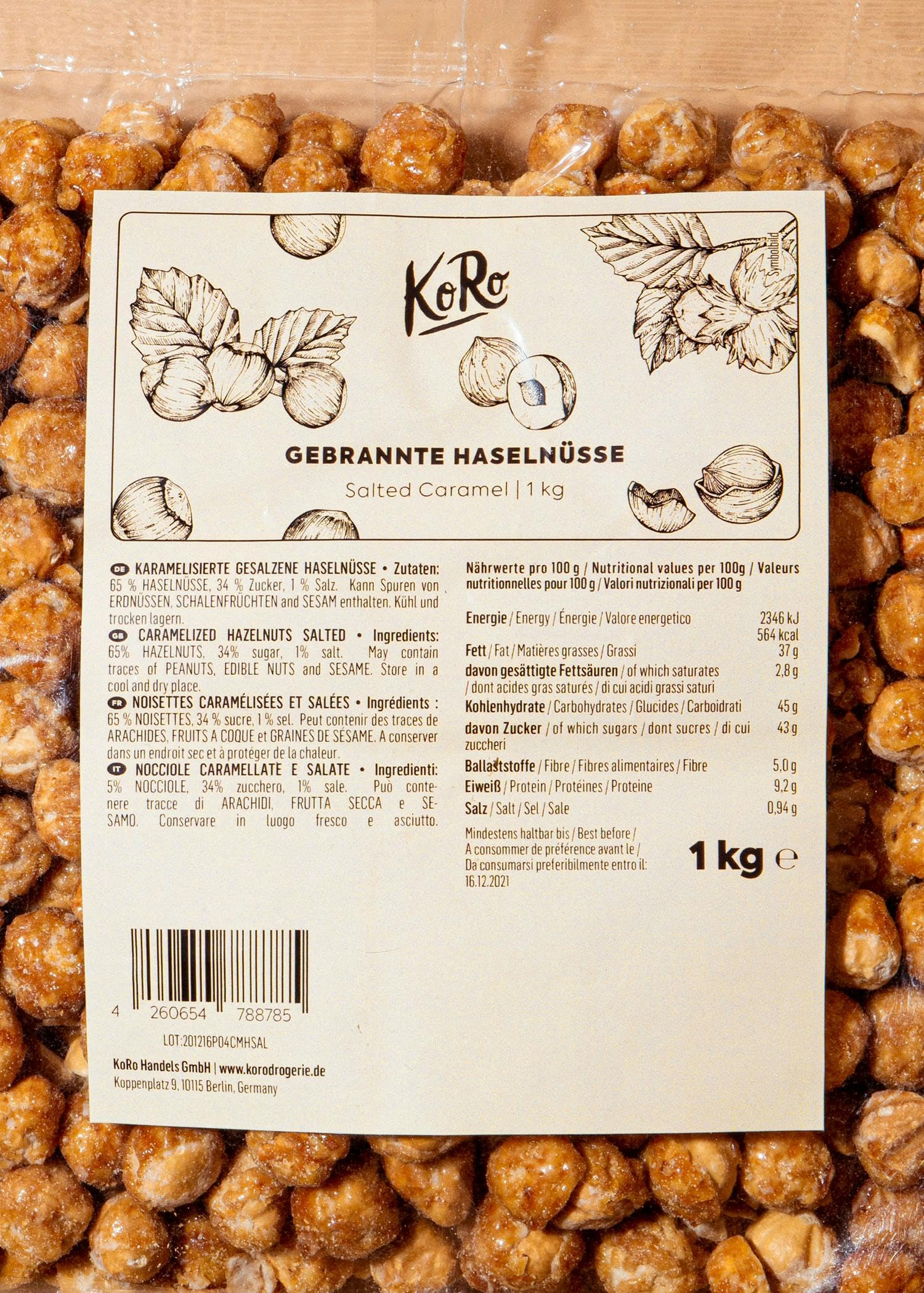 KoRo - Nocciole tostate al caramello salato | 1 kg