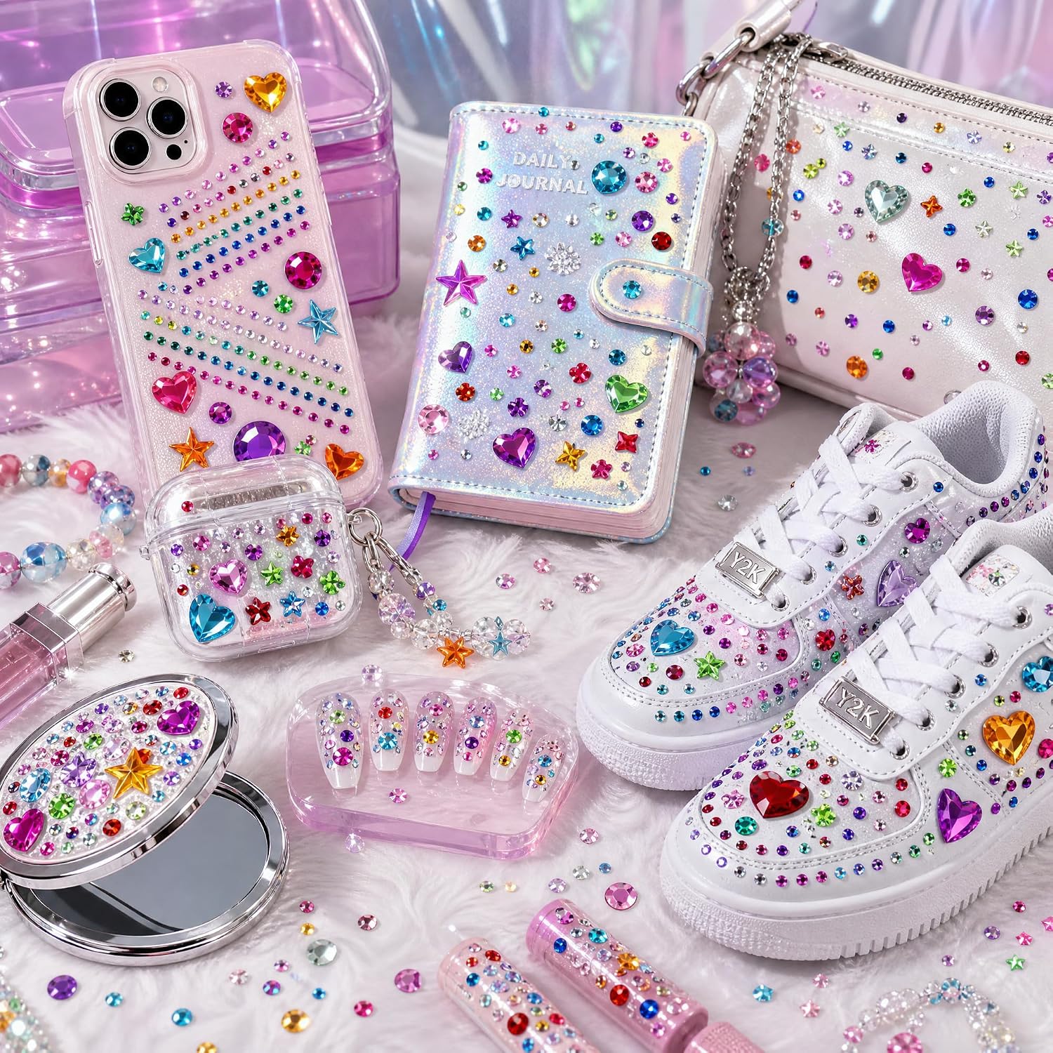 6000PCS Gem Stickers, Self Adhesive Rhinestone Jewel Stickers for Crafts