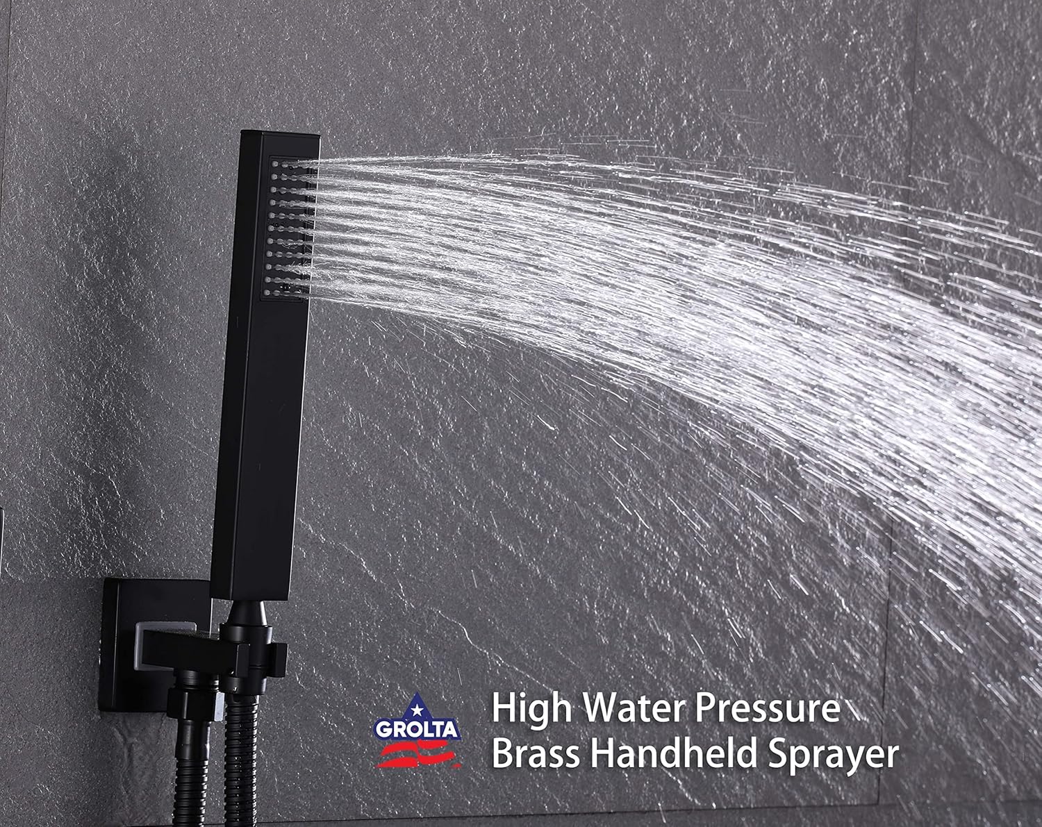 Matte Black Ceiling Mount 12 Inch LED Light Rainfall Shower Head 3 Way Thermostatic Shower Faucet with Sliding Bar and Body Jets