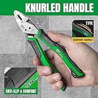 Vista 5 de SK Alicates diagonales multiusos de 7 pulgadas, 5 en 1, construcción de acero CR-V premium, mango ergonómico antideslizante para un agarre cómodo