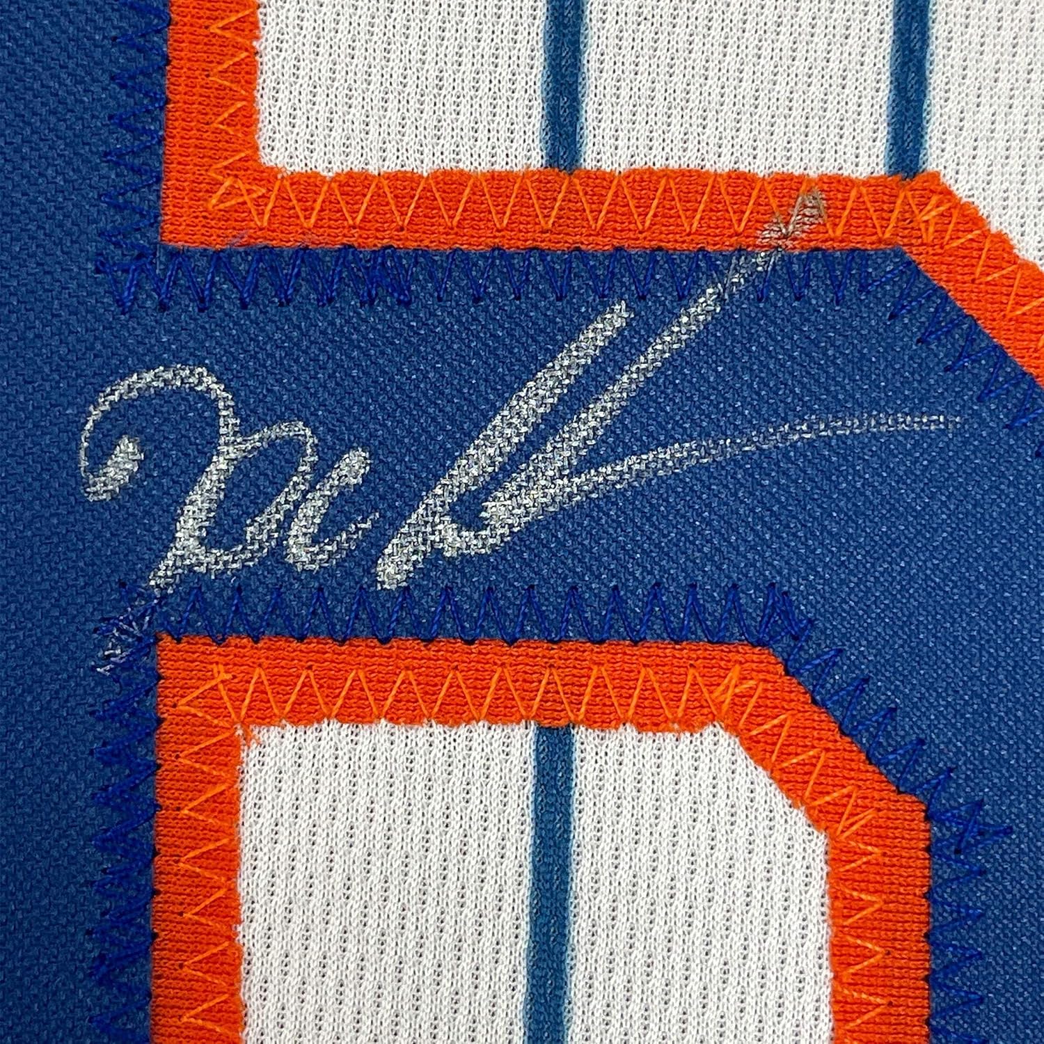 Framed Autographed/Signed Dwight Doc Gooden 33x42 New York Pinstripe Baseball Jersey PSA/DNA COA