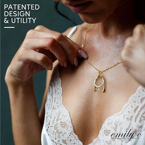 Miniatura 8 de Ring Holder Necklace - Sterling Silver Necklace with Gold Finish - Engagement Gift for Doctors & Nurses - Gold Jewelry for Mom or Grandmother