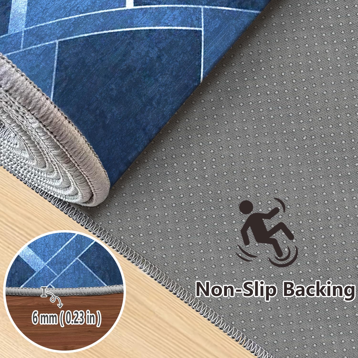 Dywany na korytarz, antypoślizgowy, zmywalny, do przedpokoju, geometryczny wzór, chodnik do przedpokoju, kuchni, przy łóżku, pralni, 50 x 220 cm