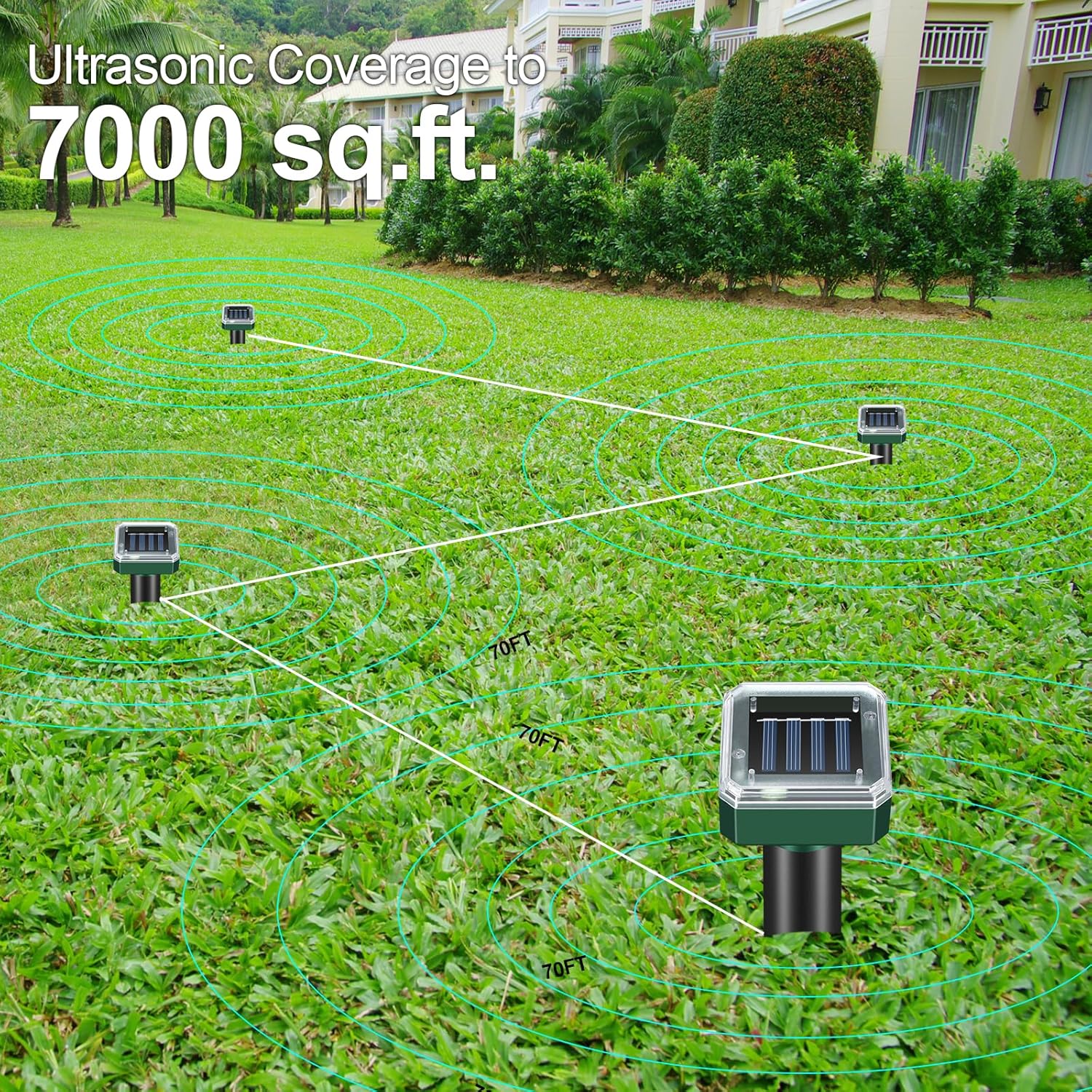 Mole Repellent for Lawns 8 Pack, Solar Powered Mole Repeller Ultrasonic Gopher Deterrent, Outdoor Waterproof Vole Vibration Stakes,Sonic Spike for Rodent Groundhog Snake Chipmunk