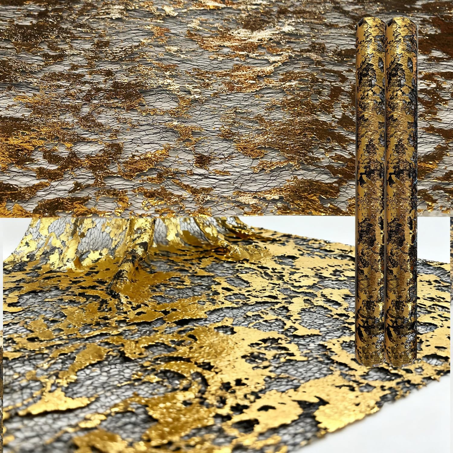 12 Pack Table Runner, Glitter Metallic Mesh Table Runner Roll with Butterfly Decoration,11 Inch x 108 Inch, for Wedding Decorations, Bridal Shower, Baby Shower, Birthday Party