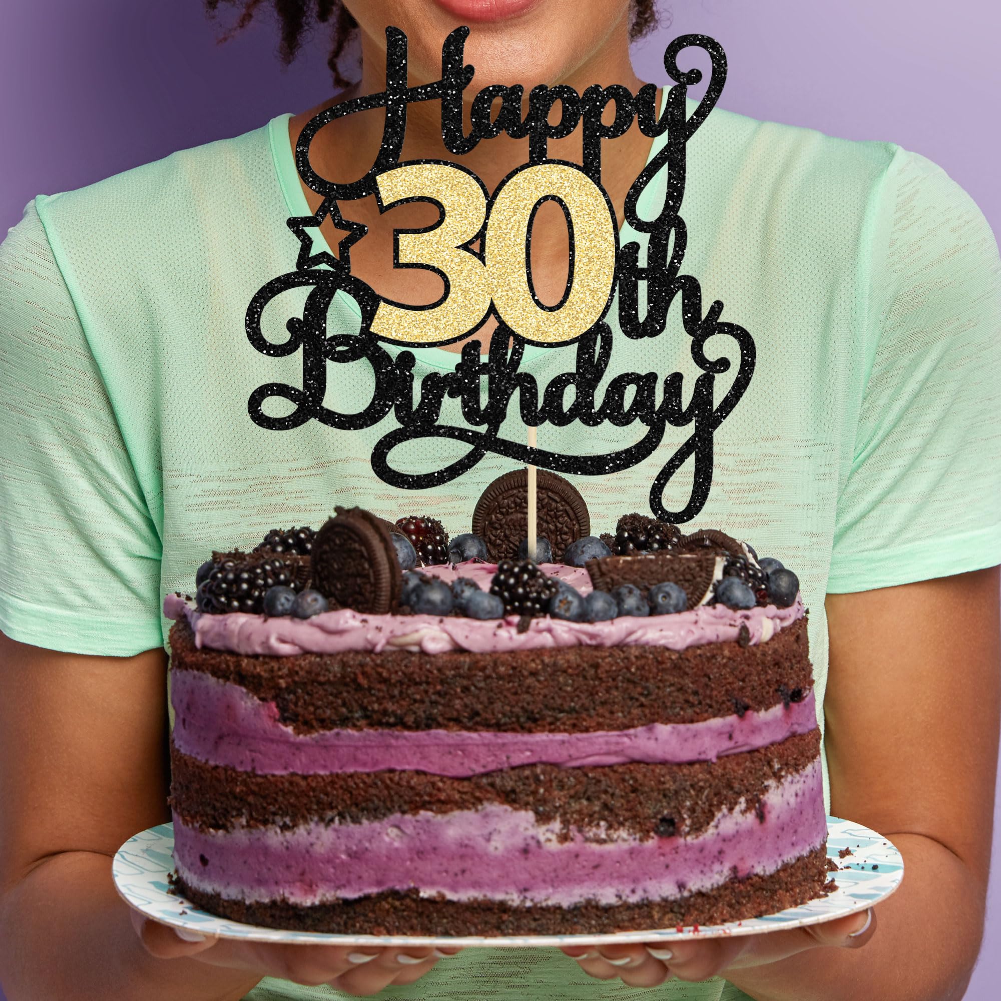 Decorazioni per torta Happy 75th 75th Black Glitter Numero 75 Decorazioni per 75th Birthday Cake Pick Decorazioni per applausi a 75 anni 75th Birthday Wedding Anniversary Party Supplies