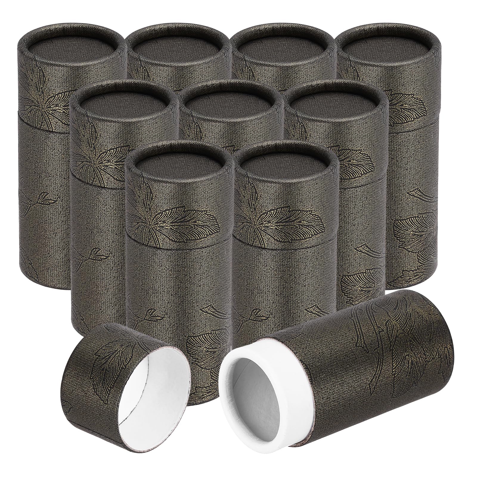 Tube rond en carton kraft 10ml noir et doré pour cosmétiques x10