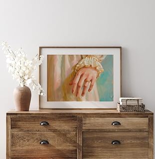 Victorian Hand Decor, Woman Antique Portrait Poster Romanticism Art Retro Style Wall Vintage Aesthetic Watercolor Poster Victorian Hand Decor, Woman Antique Portrait Print Romanticism Art,157