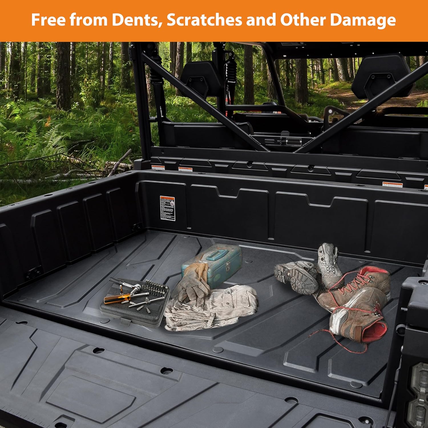 KEWISAUTO TPE Bed Mat Liners for CFMOTO Uforce 1000 XL 2019-2024, Rubber Rear Cargo Bed Mat All Weather Protection Slush Liner for CFMOTO Uforce 1000/1000 XL 2019-2024 Accessories - Image 3