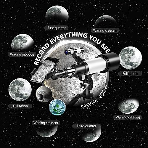 Miniatura 5 de JiaSifu Telescopio para principiantes de astronomía (16X-120X), 2.756 in de apertura totalmente multicapa telescopios refractores para adultos y