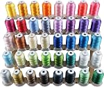 New brothread 40 Colors Compatible with Brother Polyester Embroidery Machine Thread Kit 500M (550Y) Each Spool Compatible with Brother Babylock Janome Singer Pfaff Bernina Embroidery & Sewing Machine