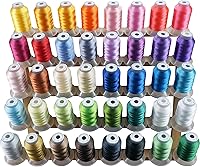 New Brothread 40 Colors Polyester Embroidery Thread Kit 500M Spools - Compatible with Brother Babylock Janome Singer Pfaff Bernina Machines