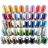 New brothread 40 Colors Compatible with Brother Polyester Embroidery Machine Thread Kit 500M (550Y) Each Spool Compatible with Brother Babylock Janome Singer Pfaff Bernina Embroidery & Sewing Machine