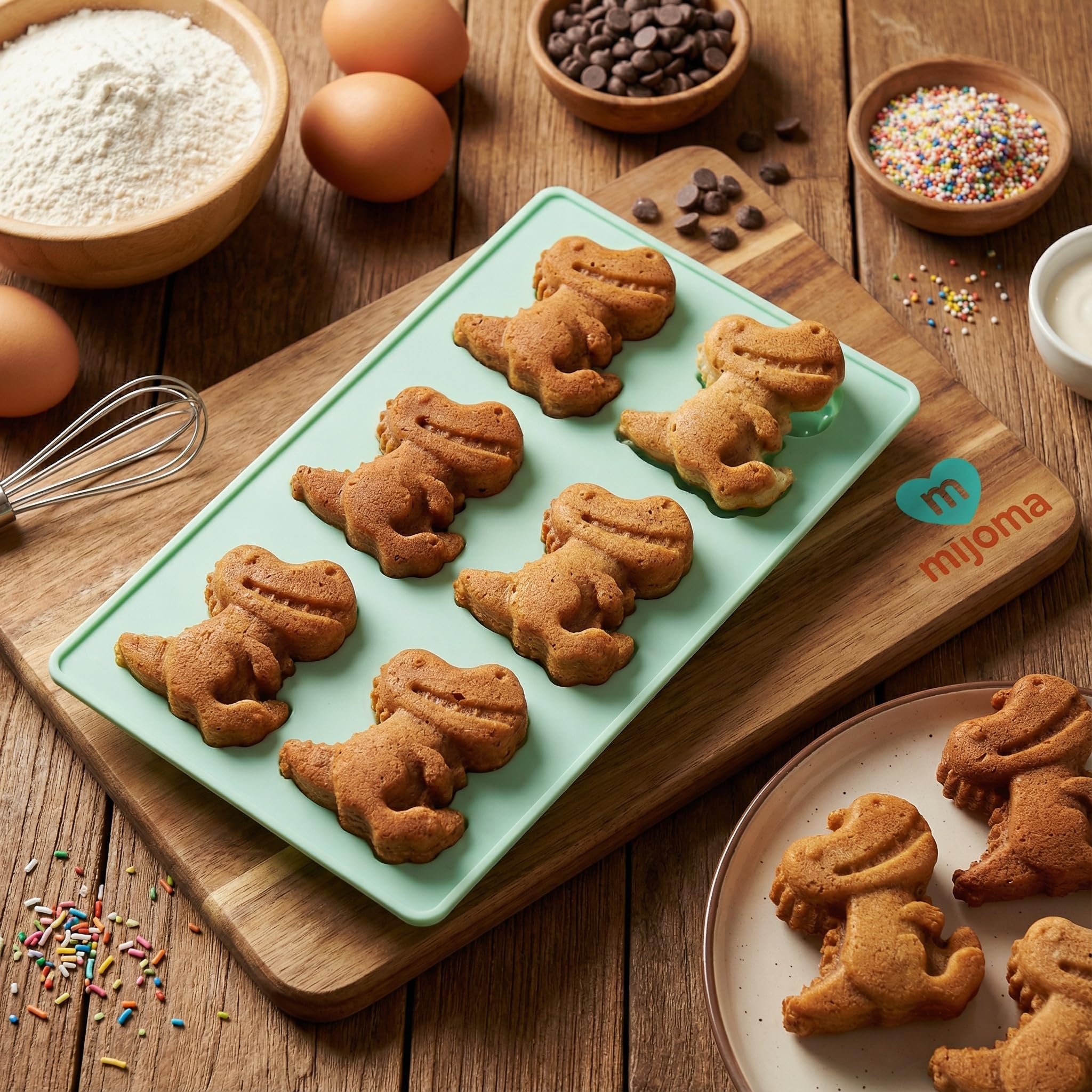 MIJOMA Forma do muffinek dla dzieci – silikonowa forma do pieczenia z motywem zwierzęcym – nie zawiera BPA i nadaje się do kontaktu z żywnością – 6 zagłębień – nadaje się do wielokrotnego użytku