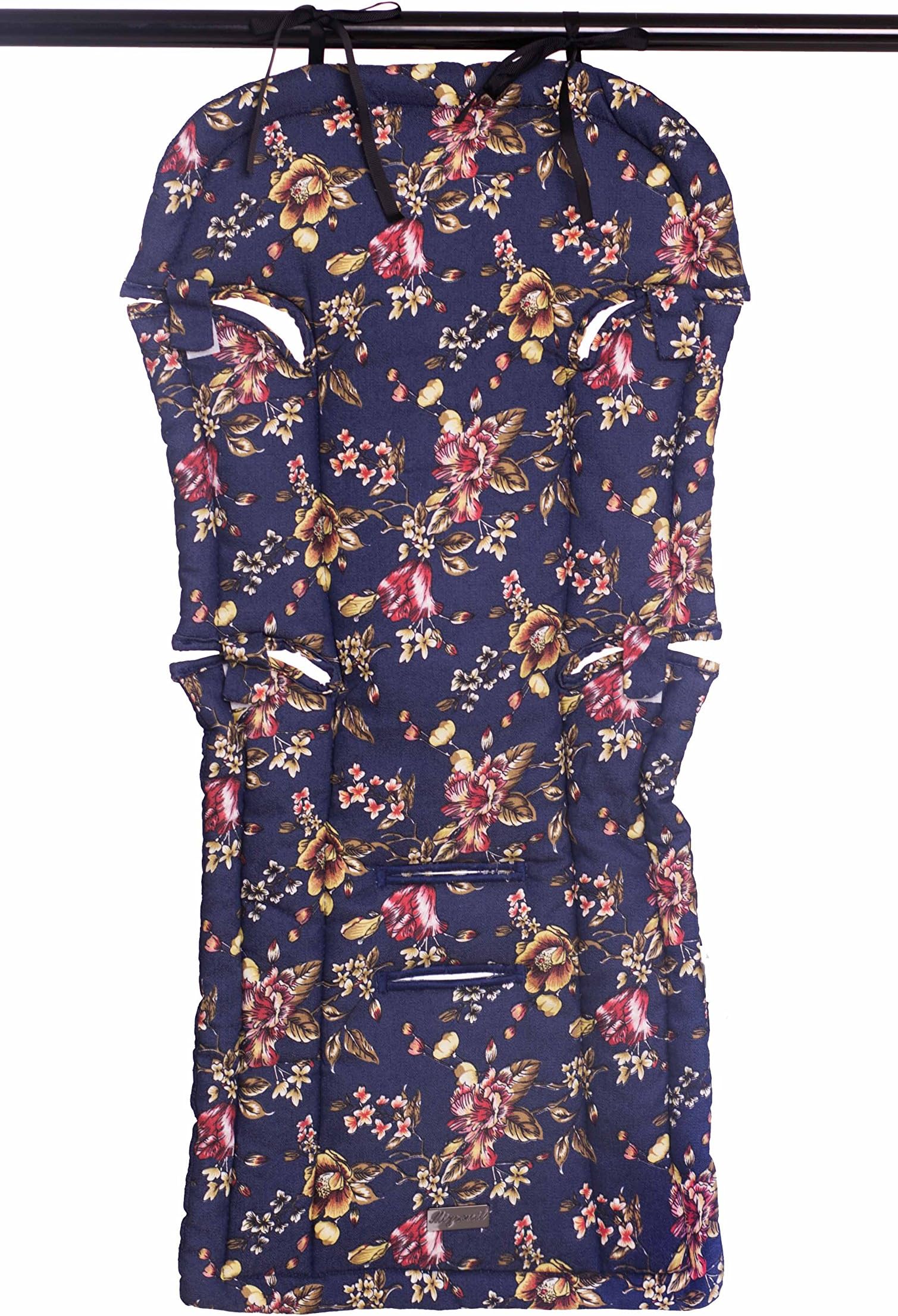 Stroller Seat Liner, Baby Stroller Cushion Pad, Covers fully the seat, Special Design to easy install, Double Sided, (Navy Floral)