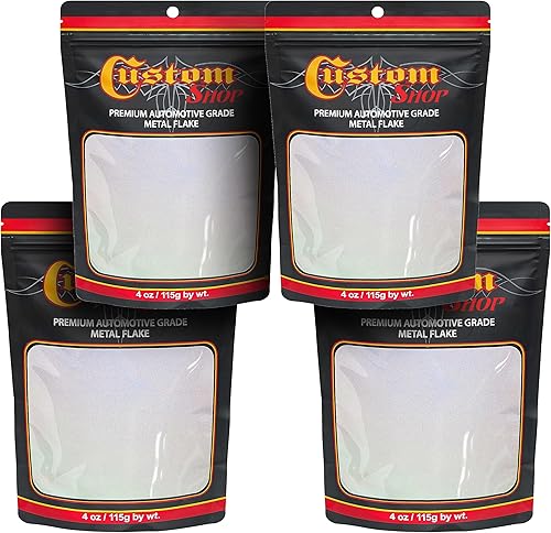 Vista 16 de Custom Shop Escamas de metal para pintura automotriz, rojo fuego, escamas de metal micro de 4oz .004" para pintura de automóvil, aditivo de pinturas