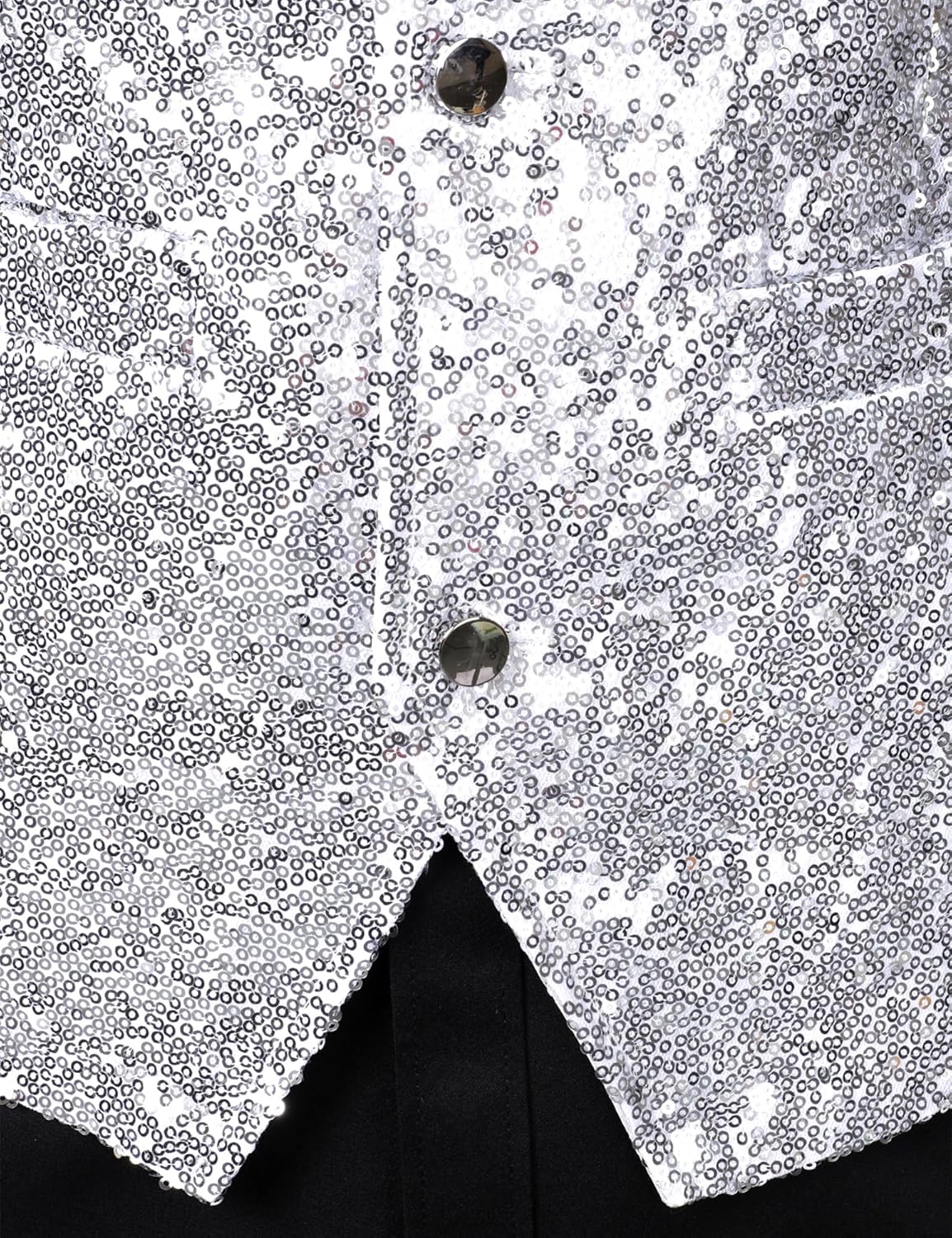 ZEROYAA Men's Sequin Vest Slim Fit 70s Shiny Waistcoat Bowtie Set Disco Prom Party Tuxedo - Image 5