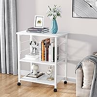 Vista 3 de Mr IRONSTONE Carrito de microondas de 23.7 pulgadas para espacio pequeño, soporte de microondas de 3 niveles, carrito de café, carrito de cocina