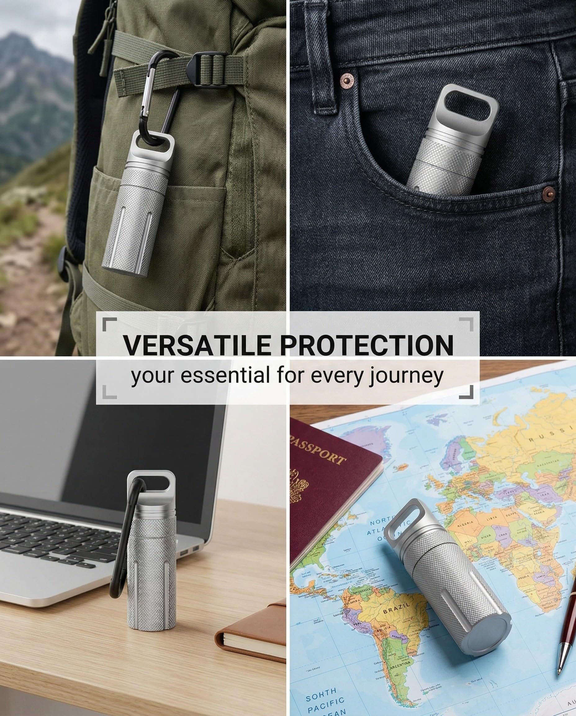 1 pieza para Protectora Ledger Nano X, Funda Ledger Nano X Resistente al Fuego, Agua y Impactos para S Plus/S, con Llavero (Gris, Solo Funda)