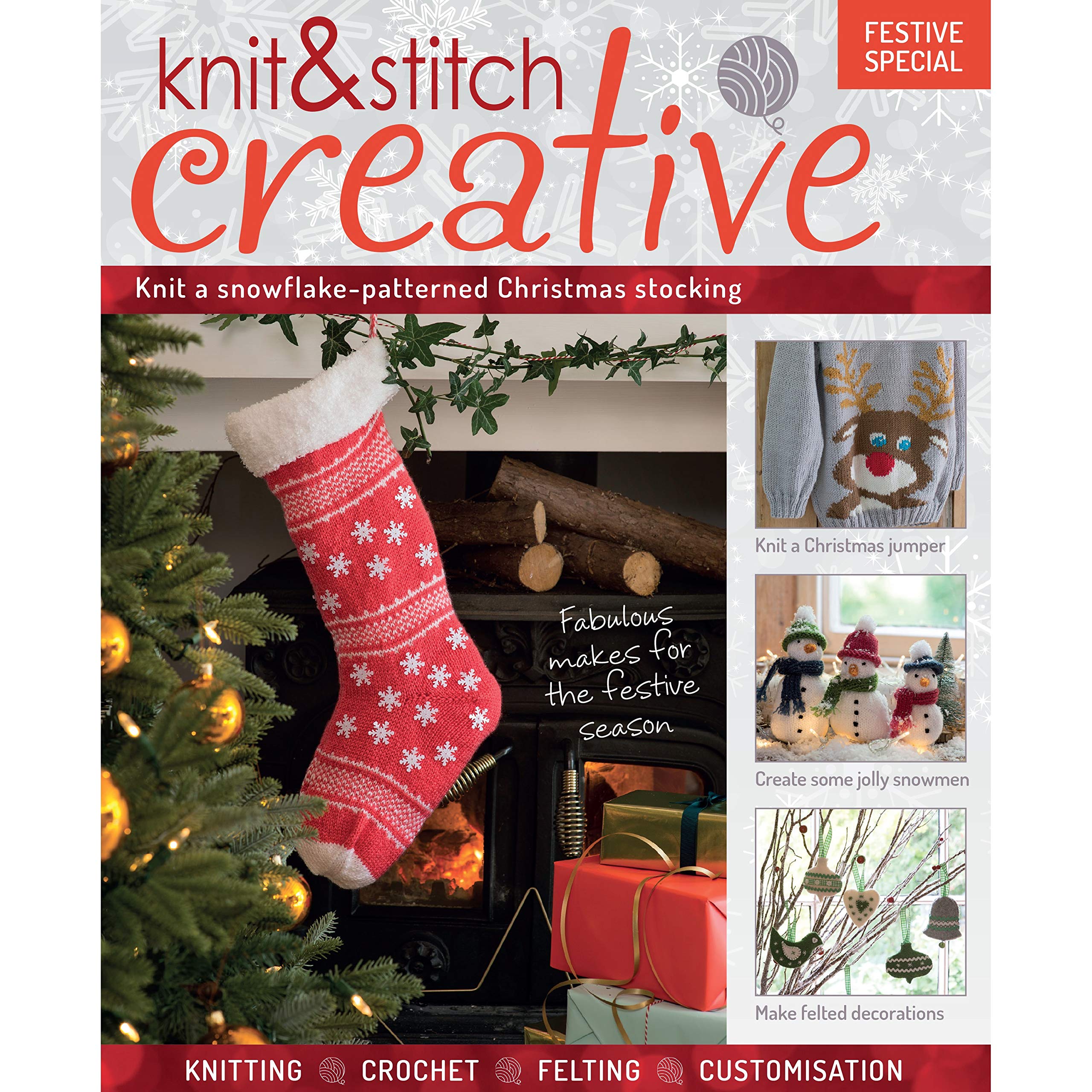 Eaglemoss Collections Knit & Stitch Creative - SP006 Festive Special Snowflake-Patterned Christmas Stocking