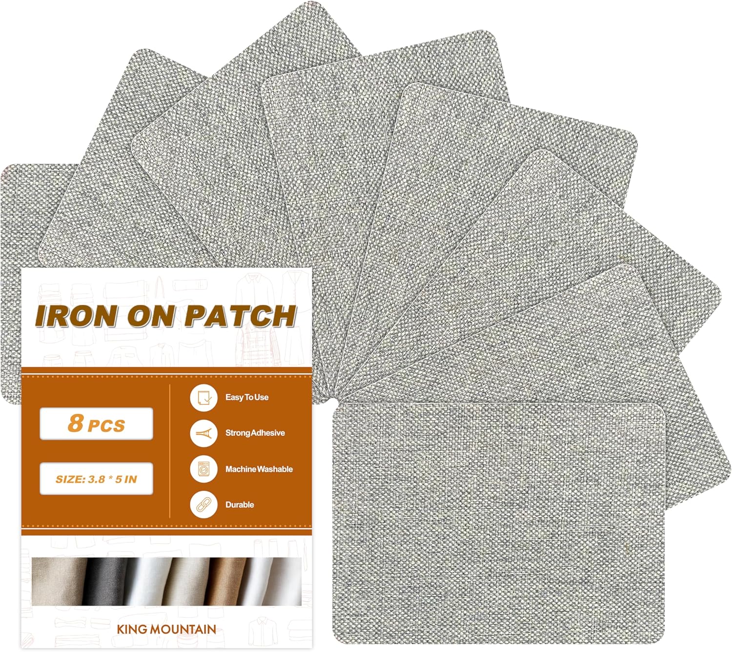 Iron on Patches for Clothes,Patches for Cloth, 100% Cotton Fabric Patches for Clothing, Bag, Hat Repair, Clothing Repair Decorating Kit 4" x 39" (10 cm x 100 cm,Off-White)