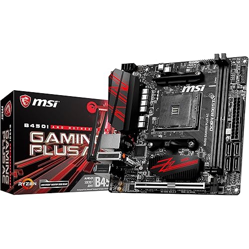 MSI Performance Gaming AMD Ryzen 1st and 2nd Gen AM4 M.2 USB 3 DDR4 HDMI Display Port Mini-ITX Motherboard (B450I GAMING Plus AC)