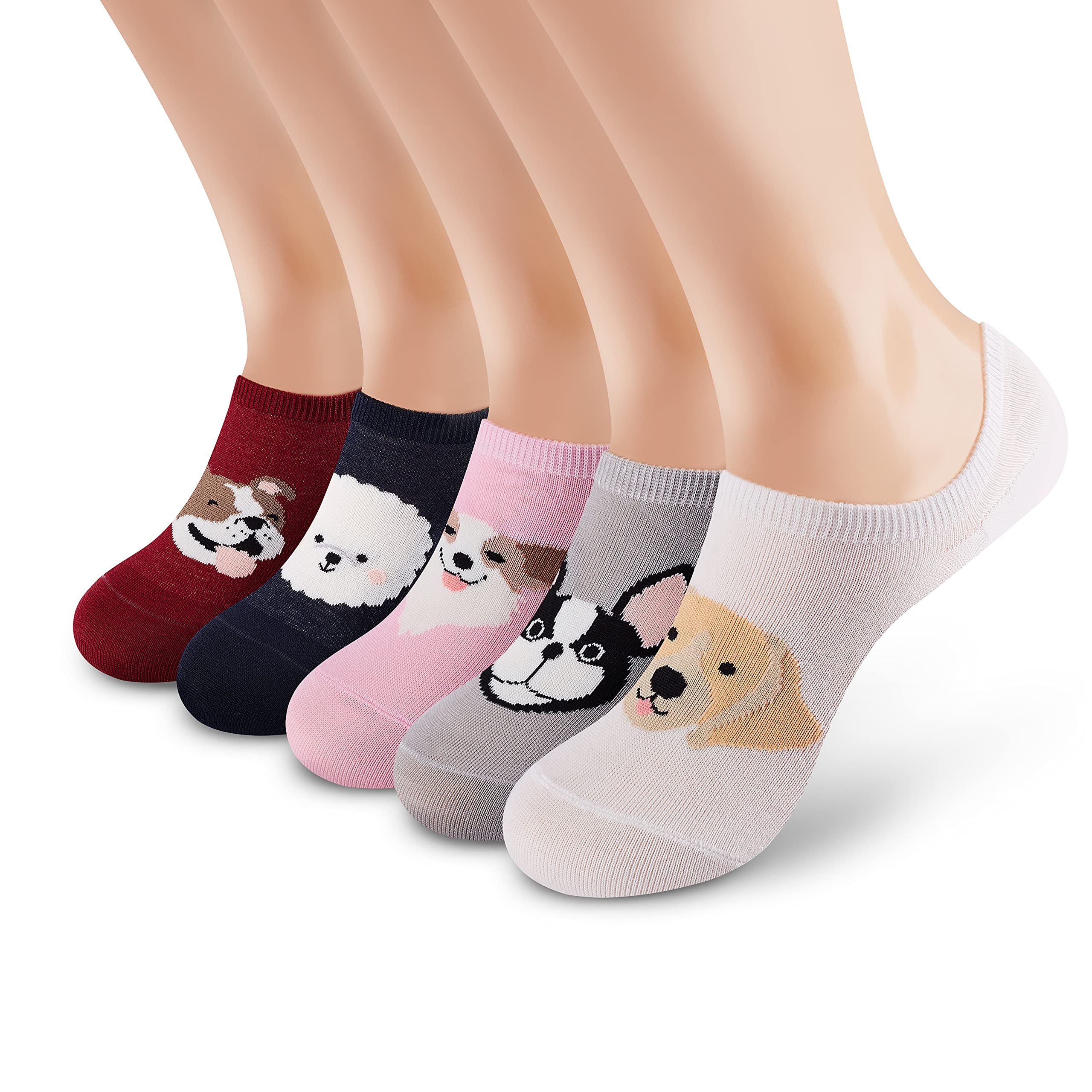 MONFOOT Men's/Women's 10 Pairs Invisible No Show Non slip Socks, Multipack