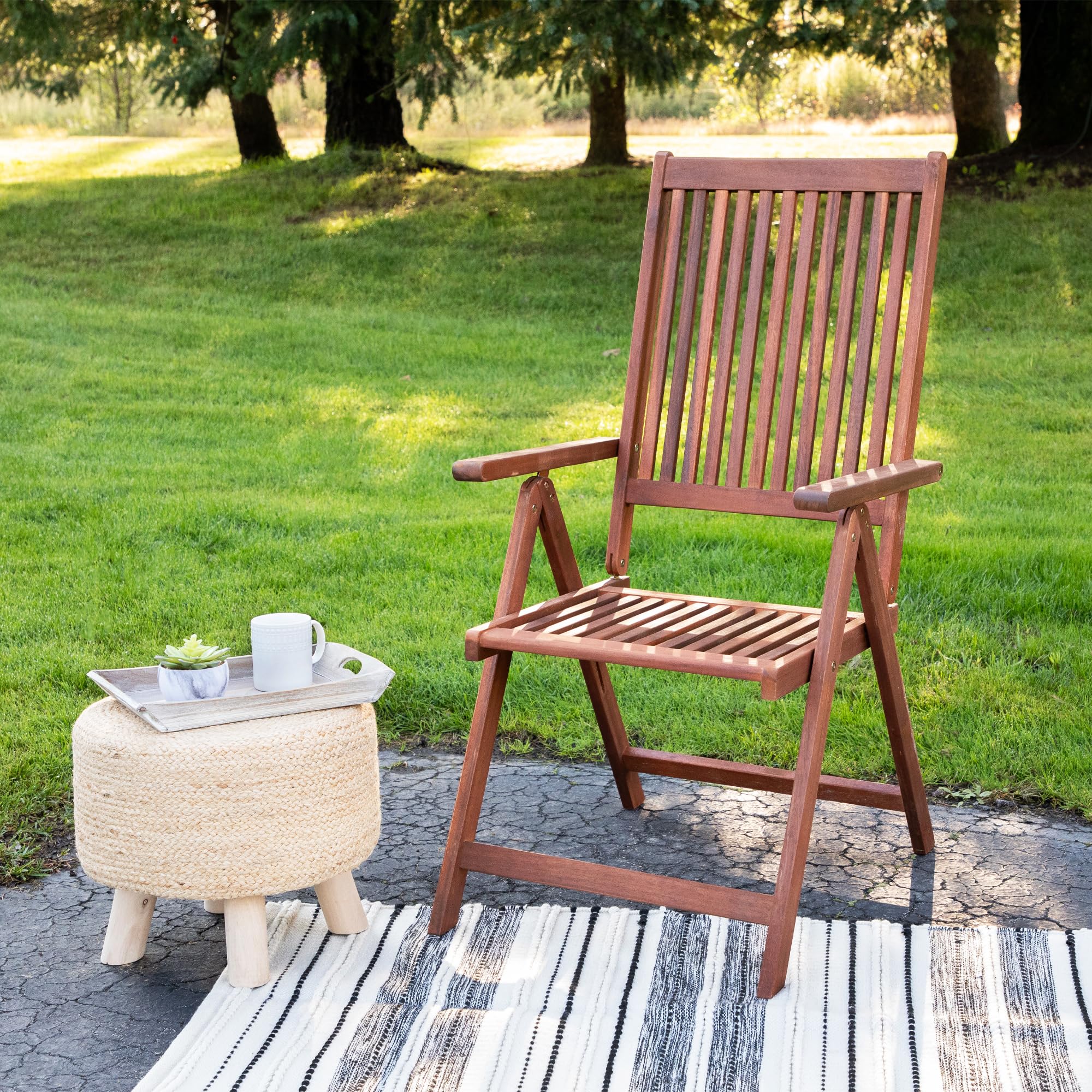 Amazon.com: Northlight Set of 2 Acacia Folding Chairs Outdoor