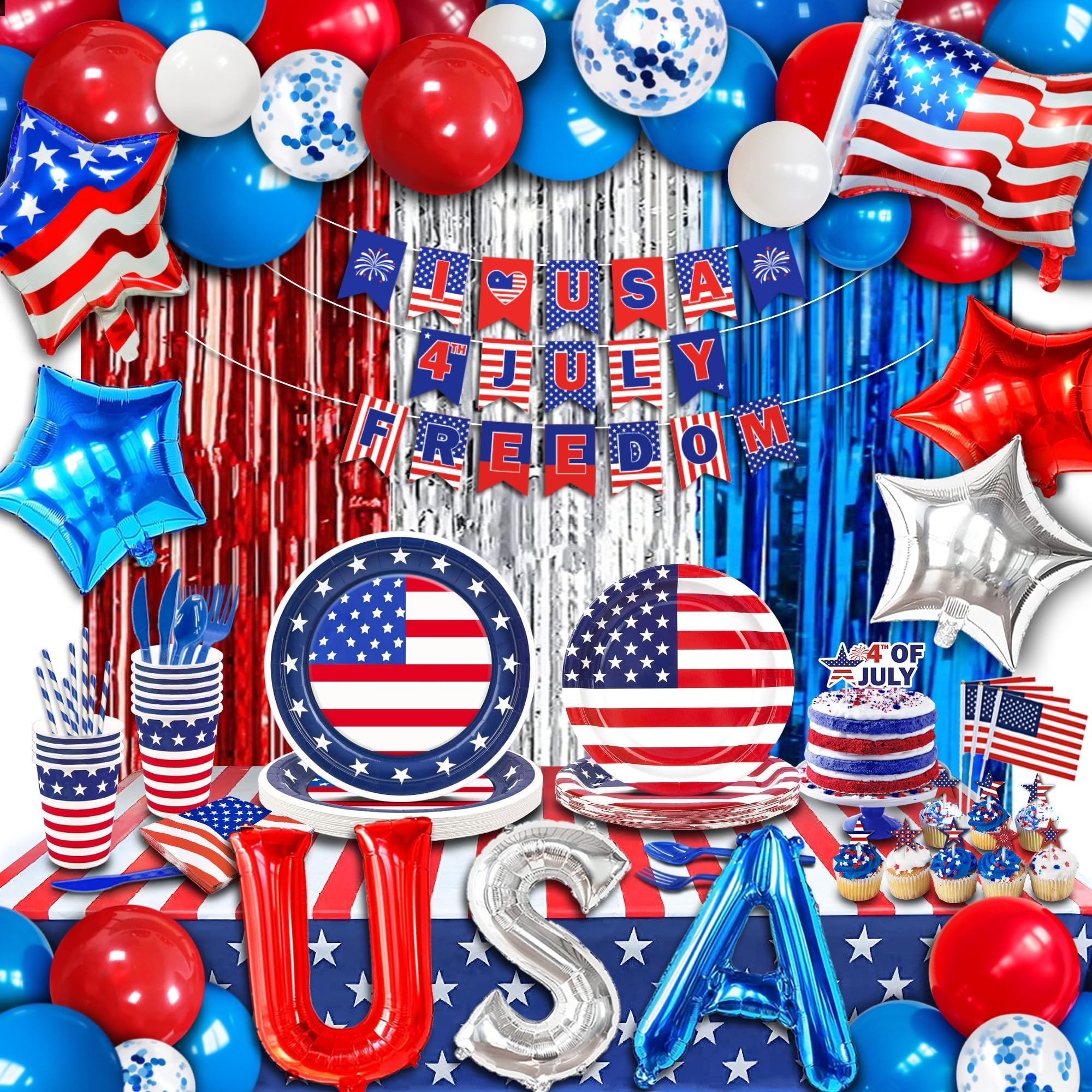 Party Spot 272 Pcs 4th of July Decorations