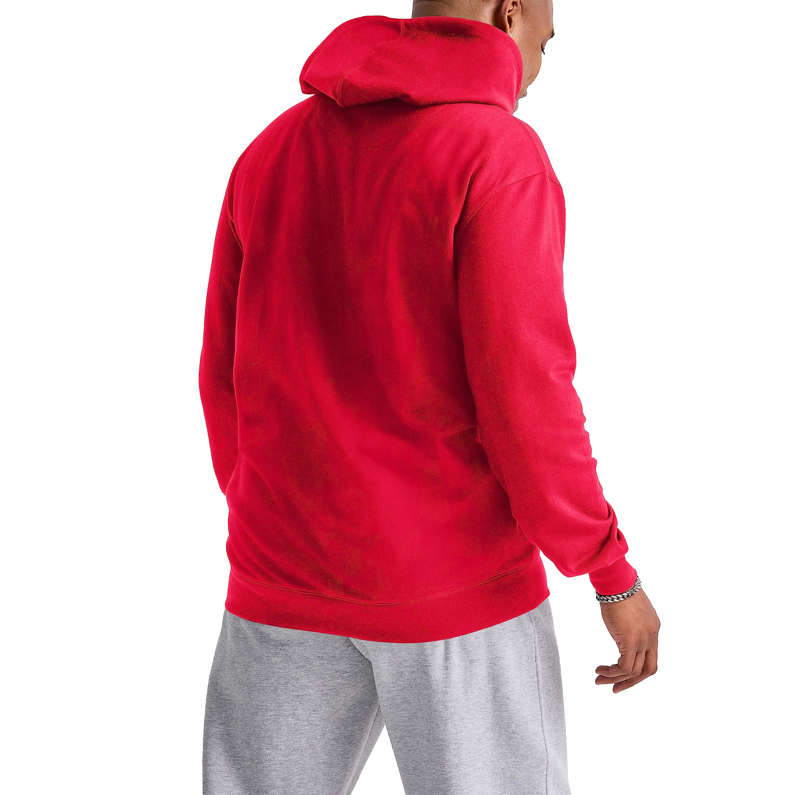 Champion Męska bluza z kapturem Powerblend polarowa z kapturem (3 sztuki), Logo drużyny Red Scarlet C, XL wysoki