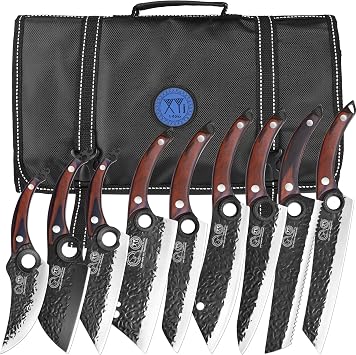 XYJ Professional Kitchen Knife Set with High-Carbon Steel Forged Blades