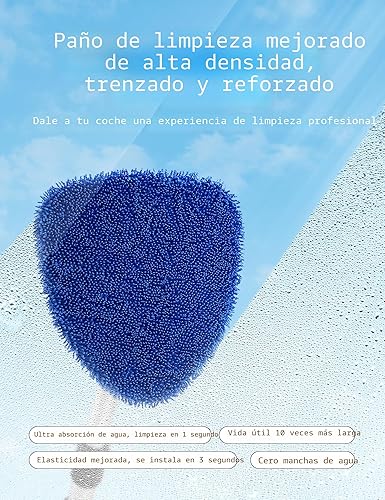 Vista 2 de AstroAI - Limpiador de parabrisas, limpiador de microfibra para ventanas de automóviles con 4 almohadillas de microfibra reutilizables, lavables