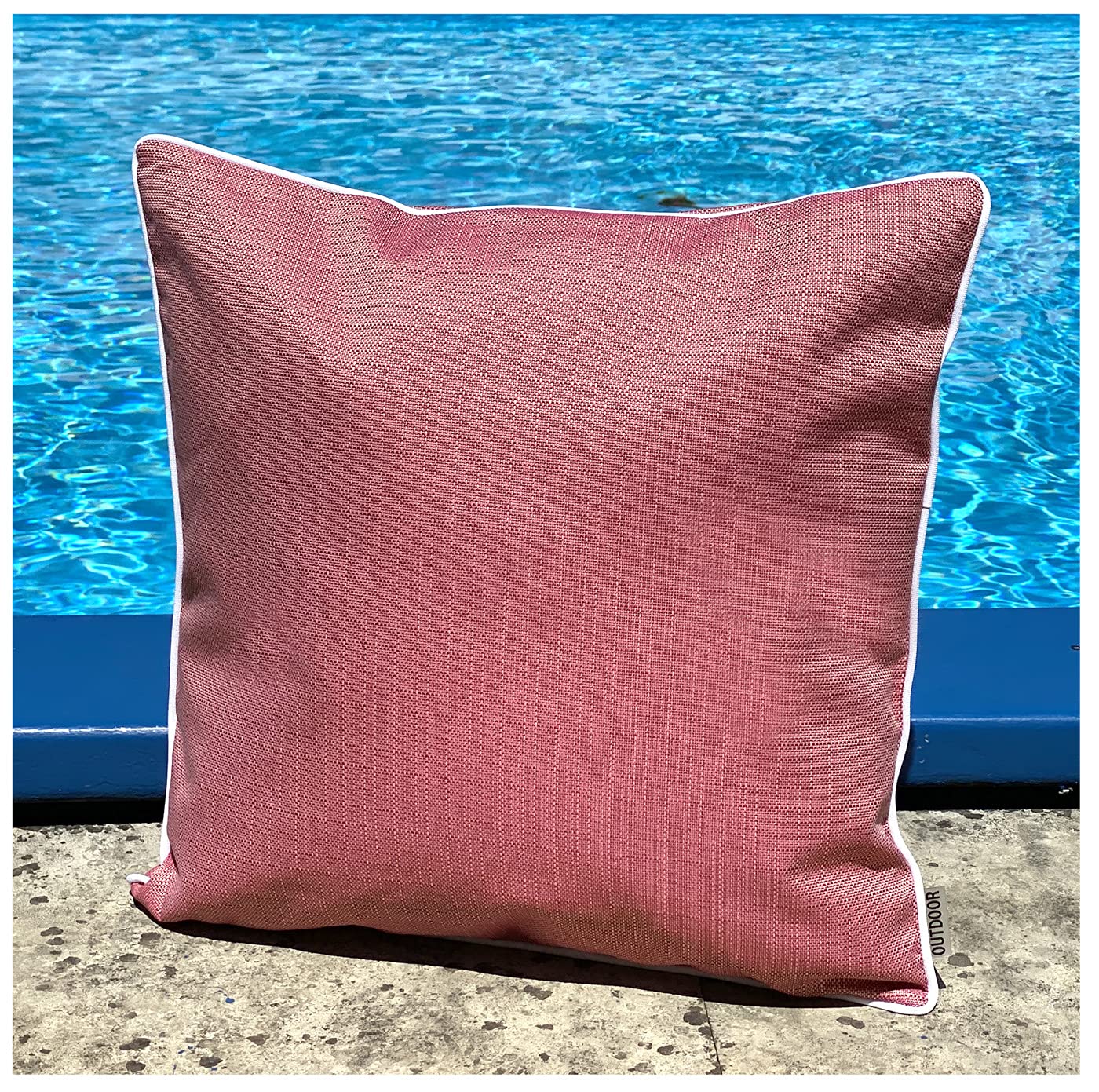 heimtexland® Outdoorkissen Schmutz- & Wasserabweisend Lotus Effekt 45x45 cm Rot