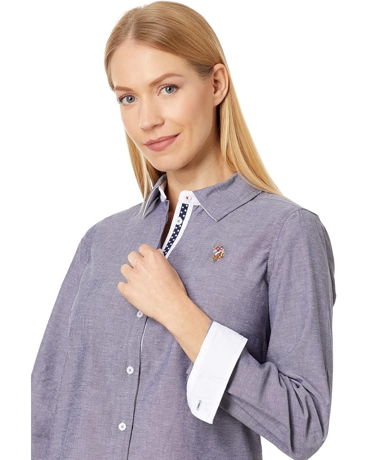 U.S. POLO ASSN. Long Sleeve Solid Stretch Oxford Woven Shirt - #3 of 4