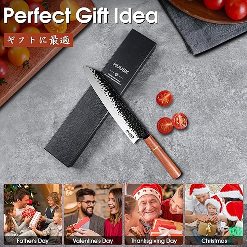 Miniatura 5 de Huusk Cuchillo de sushi con paquete ergonómico de palisandro con cuchillo de pan dentado de 9.7 pulgadas de largo