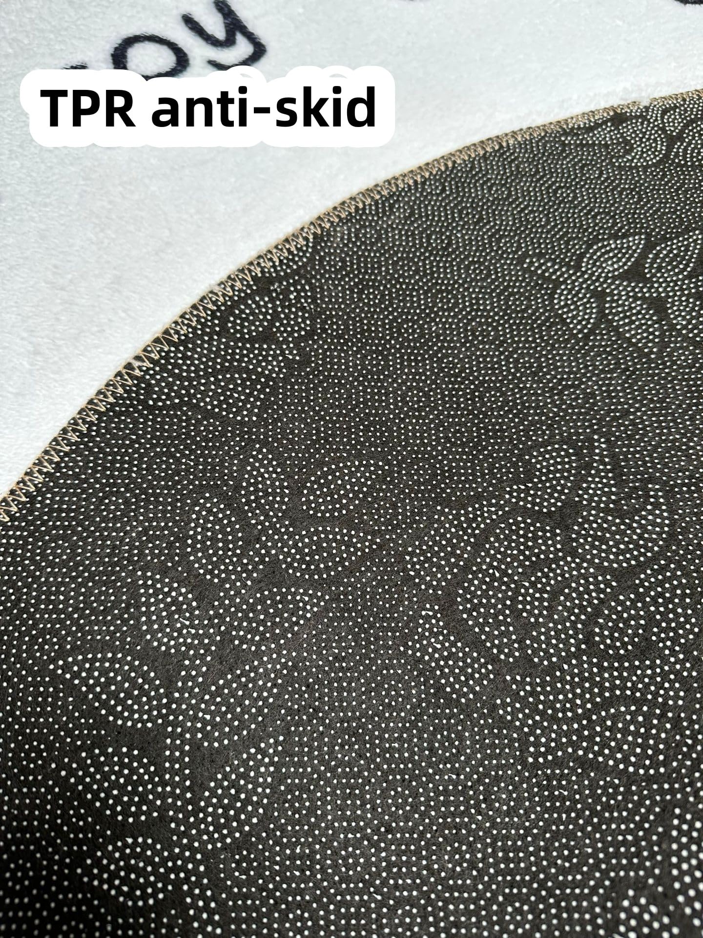 Teppich Rund Rosa, Grau, Gold Kurzflor Teppich Wohnzimmer Schlafzimmer,Gemütlich Und Pflegeleicht,Waschbare Anti-Rutsch Badteppich Rund 90Cm