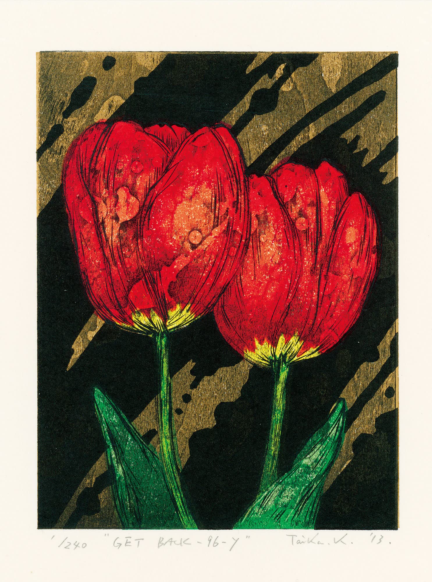 Amazon.co.jp: 版画 木下泰嘉 「GET BACK-96-Y」 版画アート 