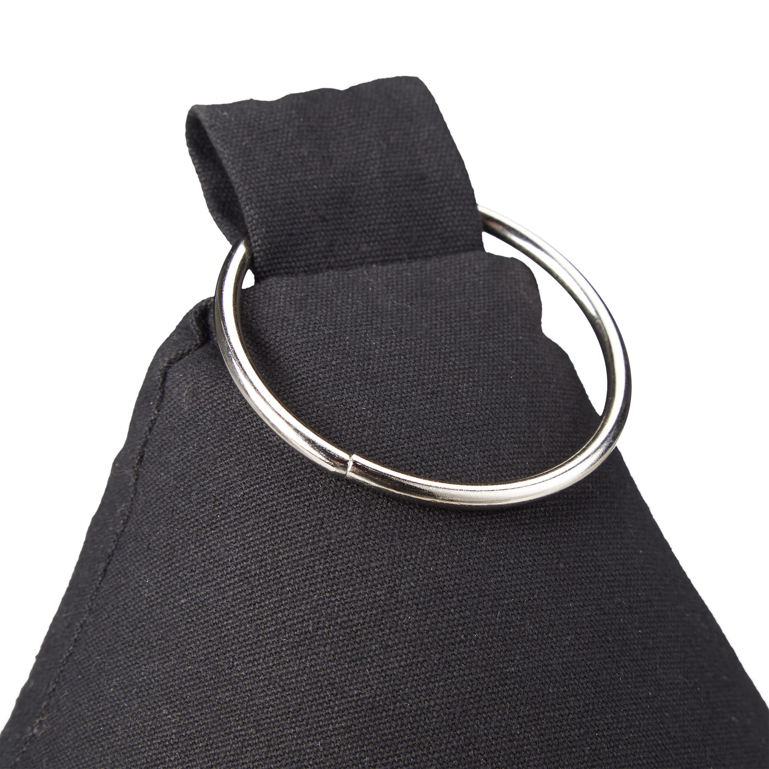 10x Fermaporta a Pavimento in Stoffa, Sacchetto Alto con Stella e con Manico, Bloccaporta HxLxP: 25 x 12 x 12 cm, Nero