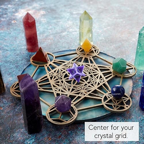 Miniatura 80 de Amazing Gemstone Larvikite Merkaba Crystal – Estrella de Merkaba metafísica de 1 pulgada para meditación – Cristal tetraedro energético y piedras