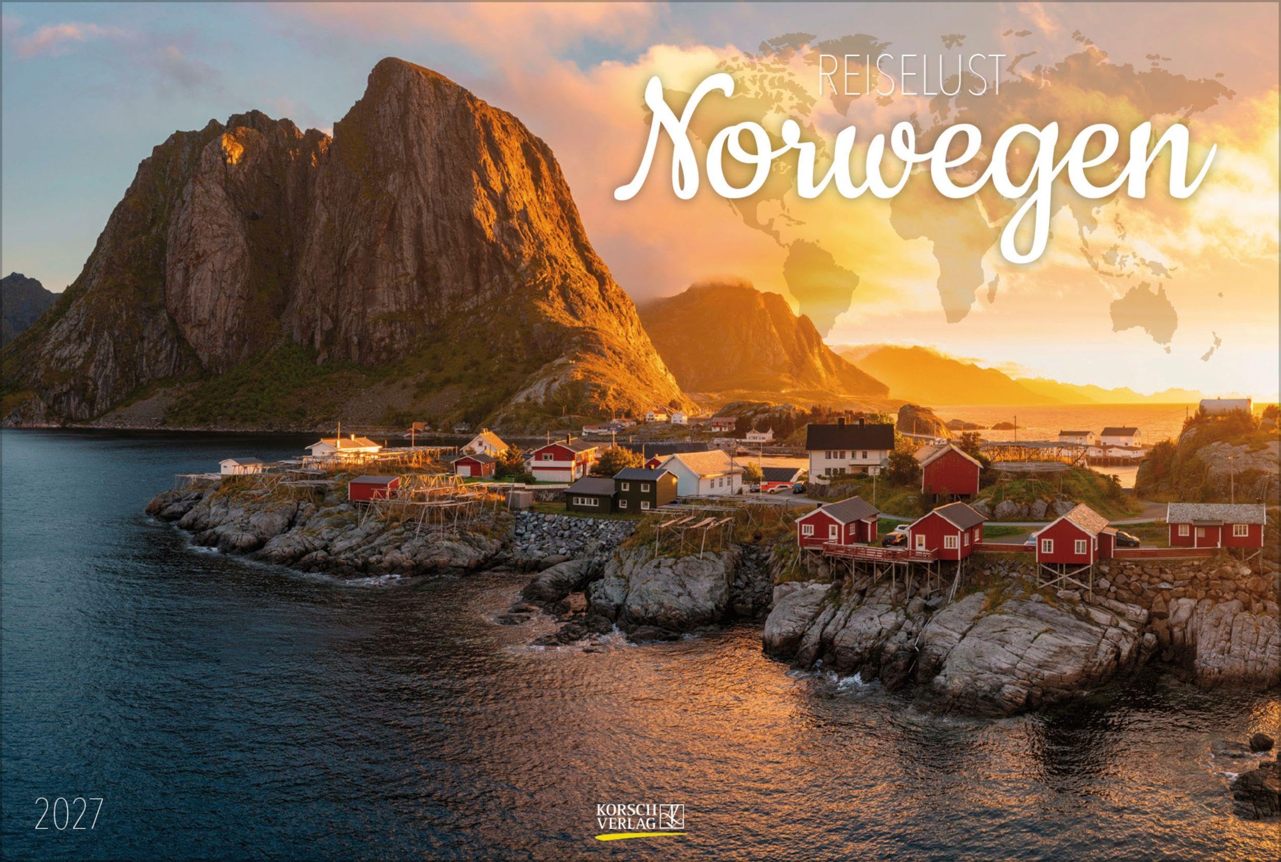 Reiselust Norwegen 2027: Großer Foto-Wandkalender mit Bildern von Norwegen. Edler schwarzer Hintergrund. PhotoArt Panorama Querformat: 58x39 cm.
