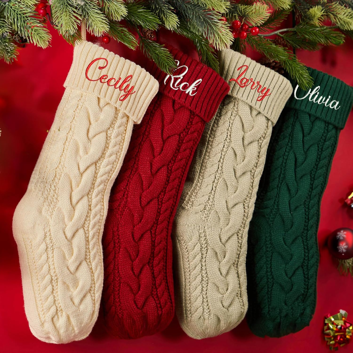 Personalized Christmas Stockings, Custom Family Name Christmas
