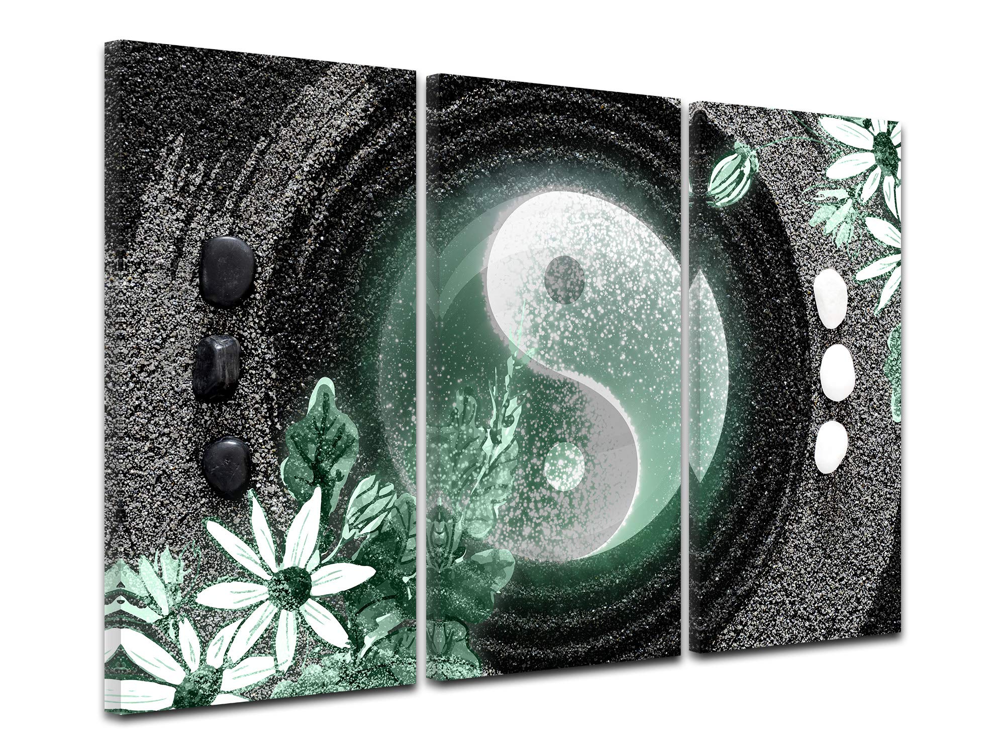 Toile décoration murale zen Ying Yang verte pour sublimer votre chambre