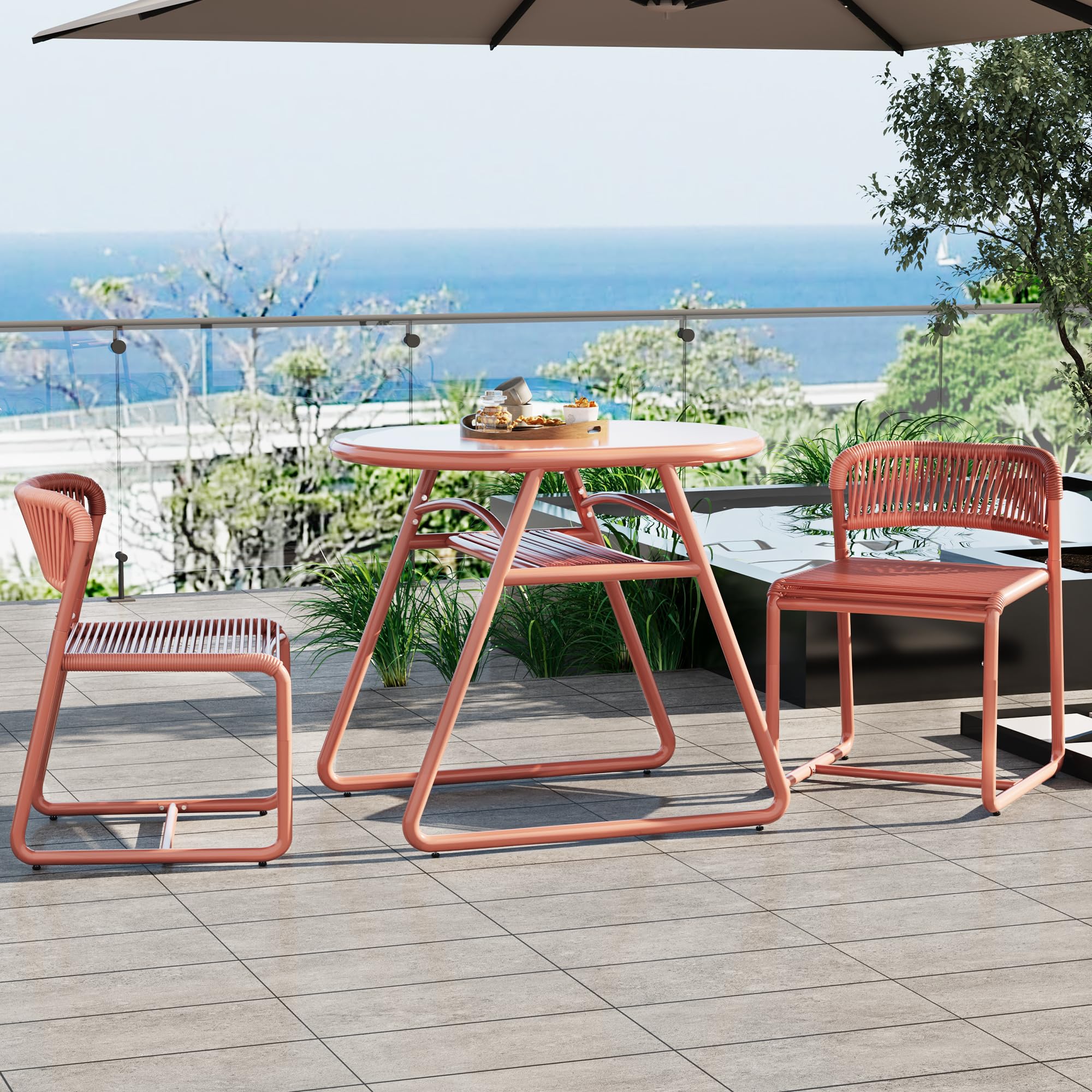 Set de Bistrot de Jardin 3 Pièces, Design Compact Cafés, Bars