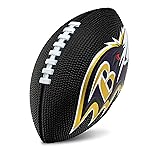 Franklin Sports NFL Baltimore Ravens Football - Kids Foam Football - Soft Junior Size 8.5 Ball with 3D Logos - Perfect for Gameday + Tailgates