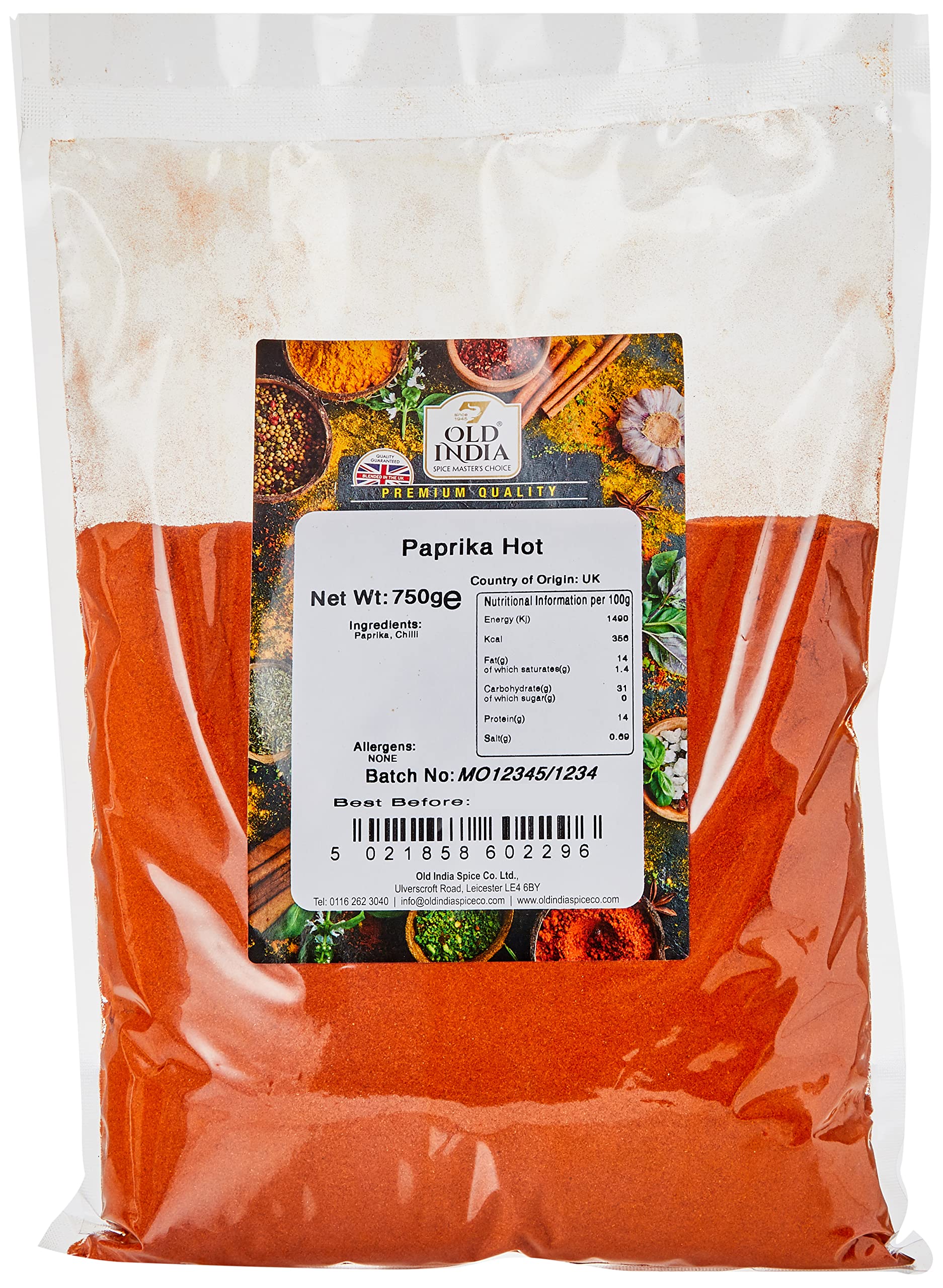 Old India Paprika Hot 750g