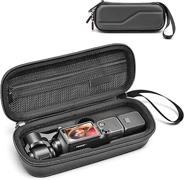 STARTRC PHOTO Carrying Case for DJI Osmo Pocket 4/3 - 11 Custom Fit Protective Storage Bag with Waterproof PU Leather for Xtra Muse, Secure Closure & Mesh Pocket for Accessories with Wrist Strap