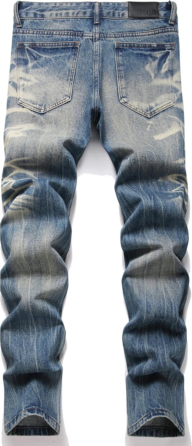 Men's Ripped Regular Straight Leg Fit Jean