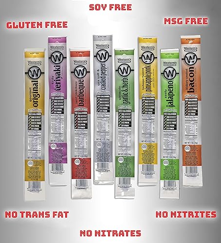 Miniatura 7 de Western's Smokehouse Paquete variado de palitos de carne de 20 – 8 sabores de palitos de carne de cerdo y carne seca – sin gluten, sin MSG, sin