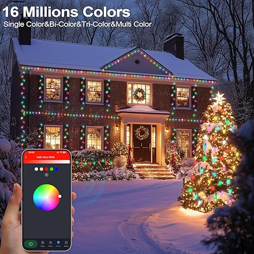 Miniatura 3 de Luces inteligentes C9 de Navidad para exteriores, 66 pies, 100 luces LED RGB, aplicacióncontrol remoto, modos de bricolaje y sincronización de